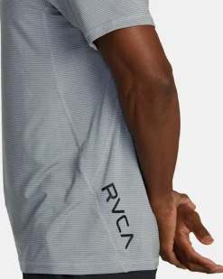 RVCA VA SPORT VENT TECHNICAL POLO SHIRT Chalk Stripe Outlet
