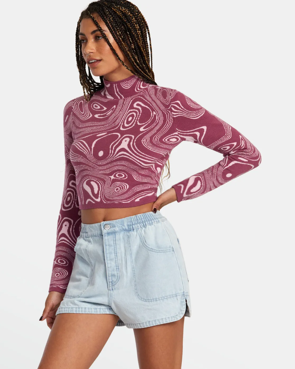 RVCA VENICE DENIM SHORTS Bleach Wash Clearance