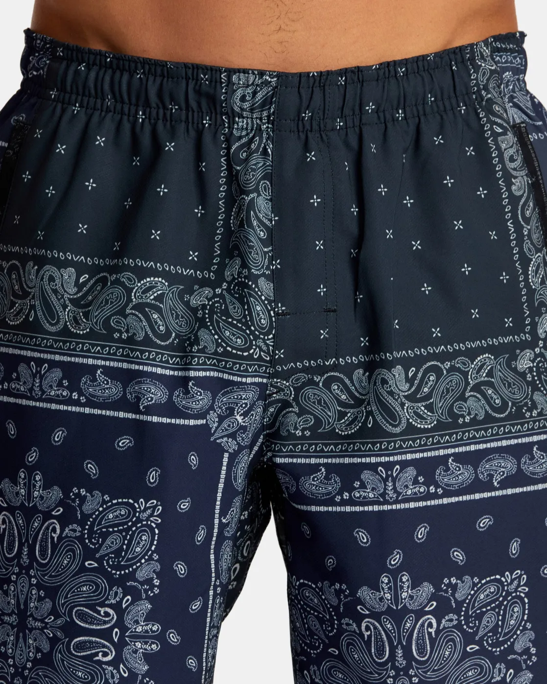 RVCA YOGGER STRETCH 17" ATHLETIC SHORTS Black Patchwork Discount