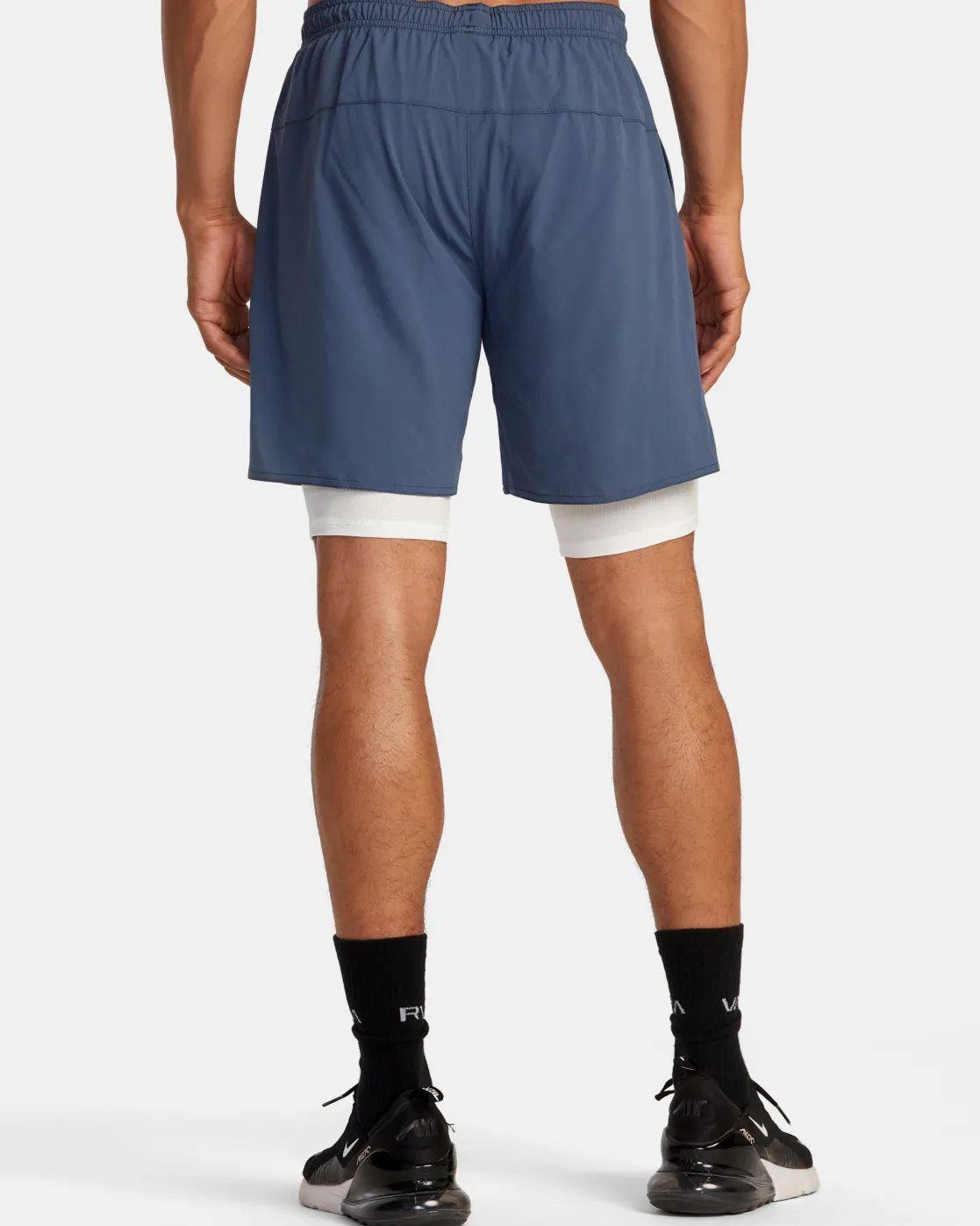 RVCA YOGGER TRAIN 2-IN-1 17" WORKOUT SHORTS Vintage Indigo New