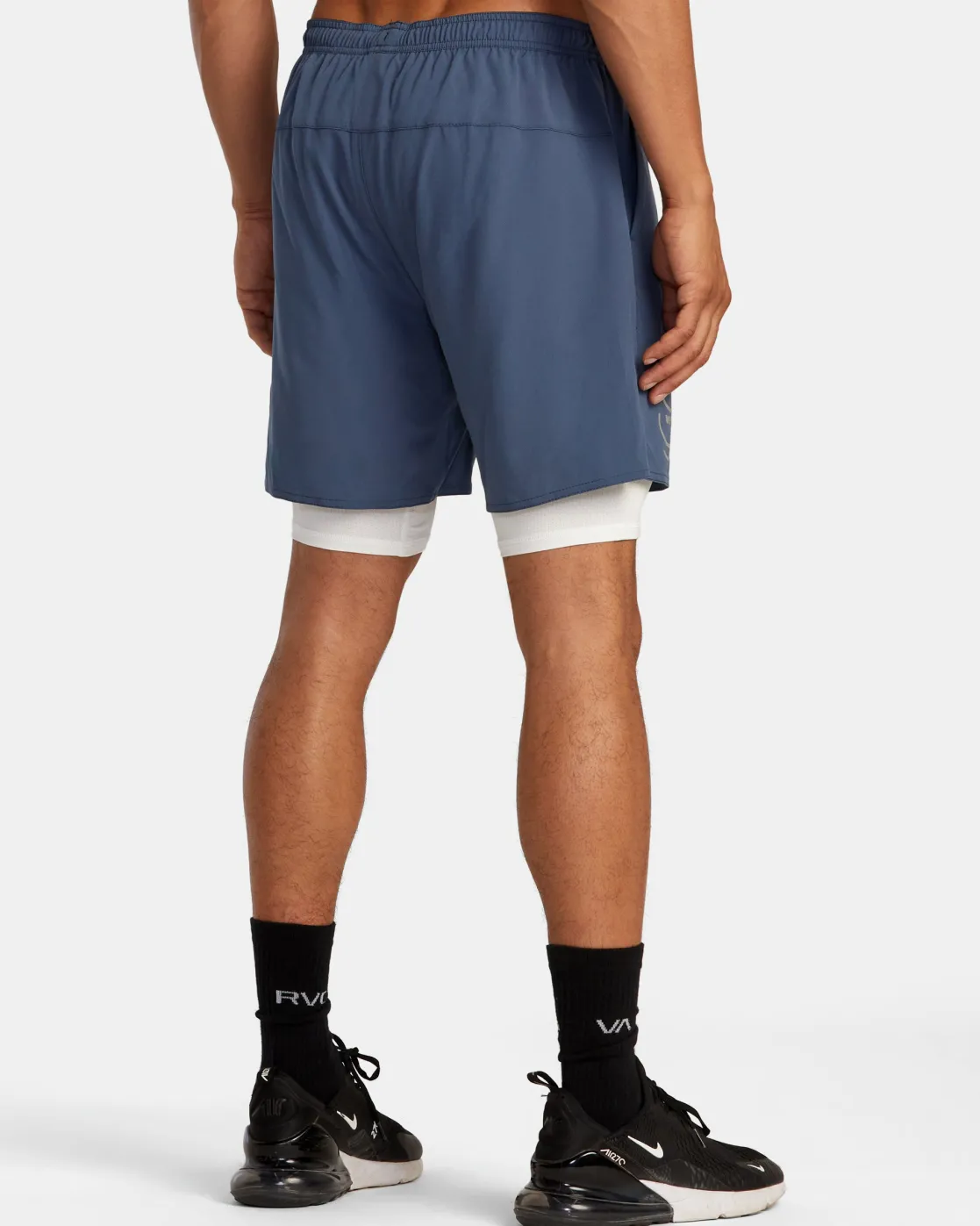 RVCA YOGGER TRAIN 2-IN-1 17" WORKOUT SHORTS Vintage Indigo New